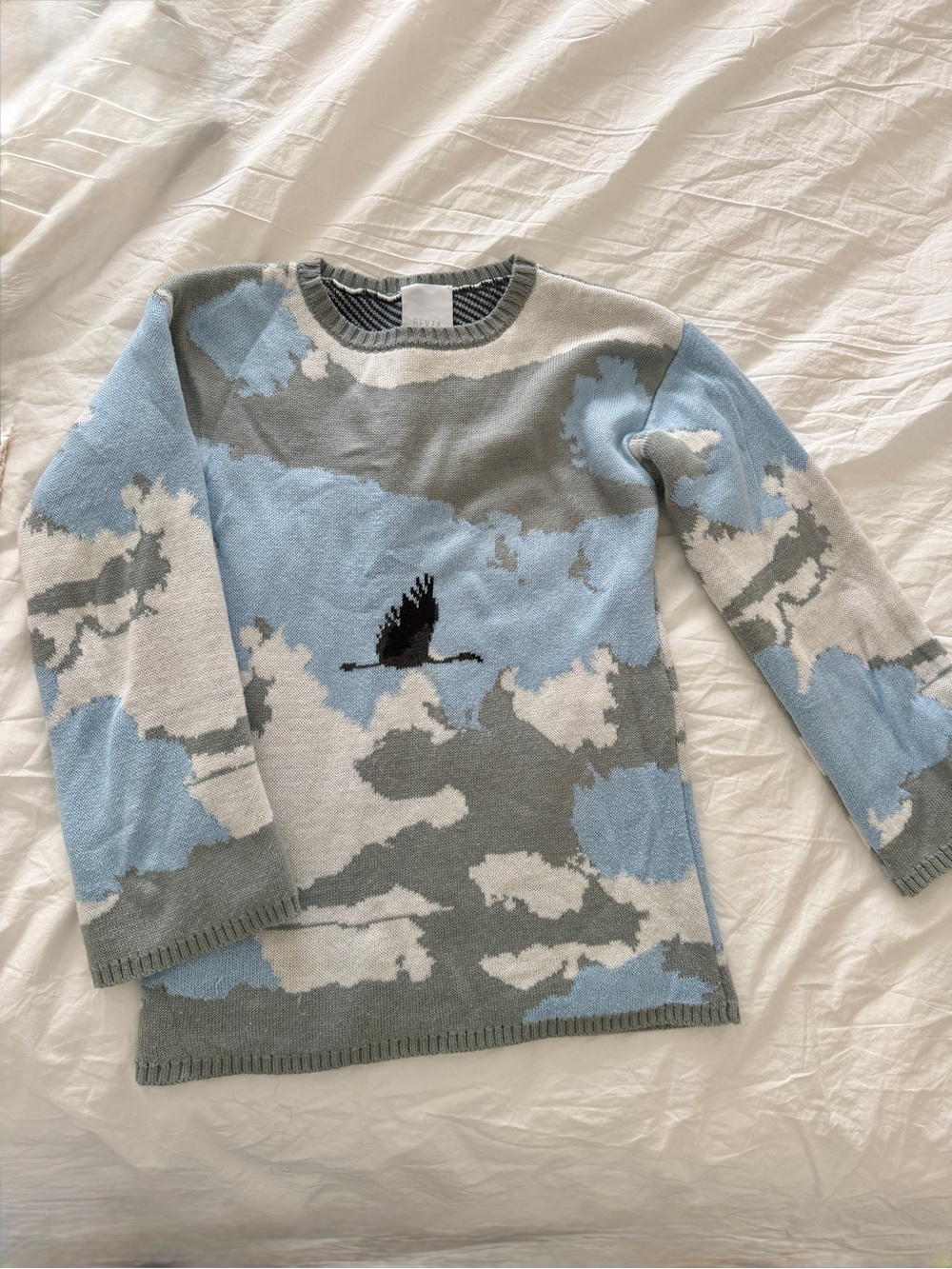 BEVZA Wool Blend Graphic Knit Sweater